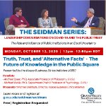 Webinar: Truth, Trust, and 'Alternative Facts'  -  The Future of Knowledge in the Public Square on October 12, 2020